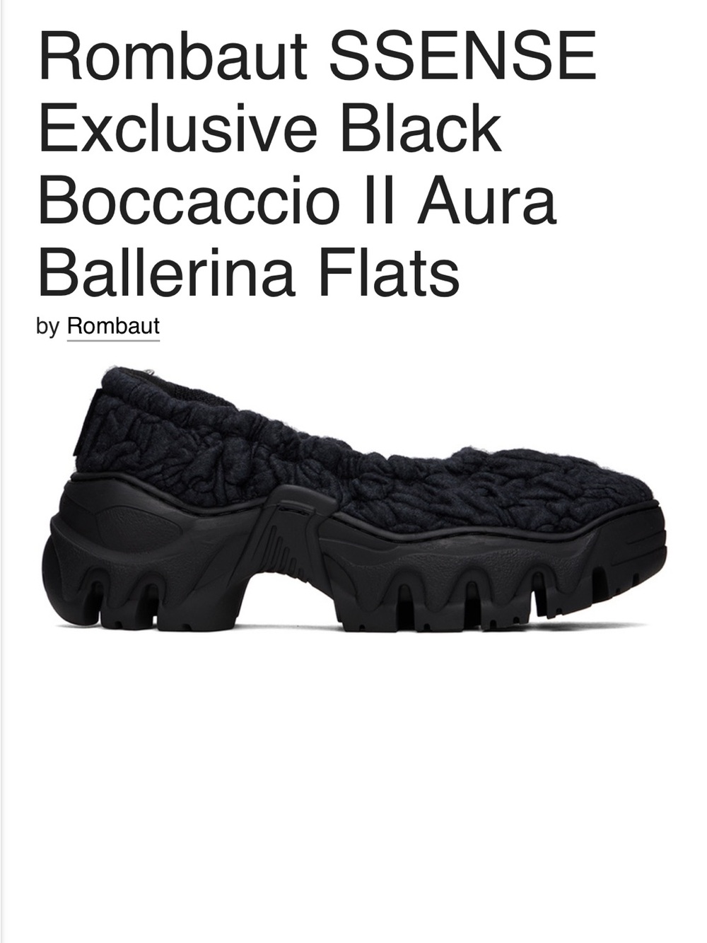 Rombaut SSENSE Exclusive Black Boccaccio II Aura Ballerina Flats (Size 6) - Picture 6 of 6